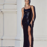 MIDNIGHT CORSET PANEL GOWN B55D09L